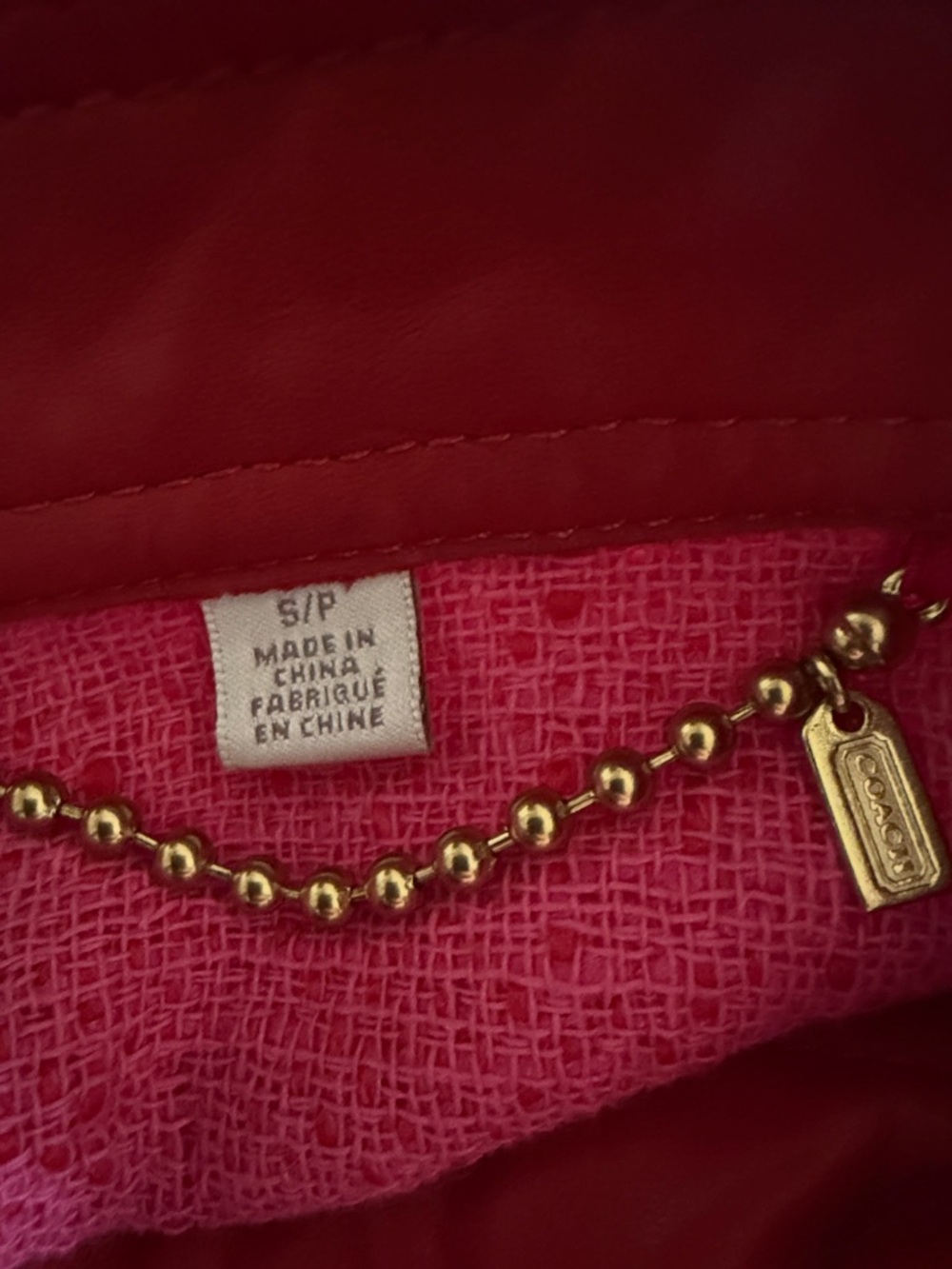 Coach Pink Short-Sleeve Bouclé Sweater Jacket with Leather Trim Small - Picture 11 of 11